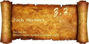 Zach Herbert névjegykártya